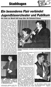 Schaumburger Nachrichten:\nArtikel zum Jahreskonzert 1998.