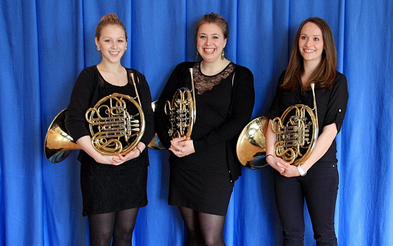 Waldhörner: (v.l.n.r.) Laura Schulz, Karolin Homeier, Johanna Gude\nOhne Bild: Annegret Heuer