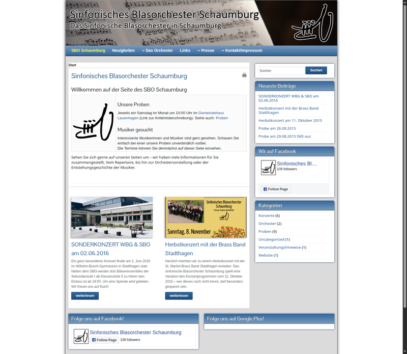 SBO-Homepage 2014: Startseite