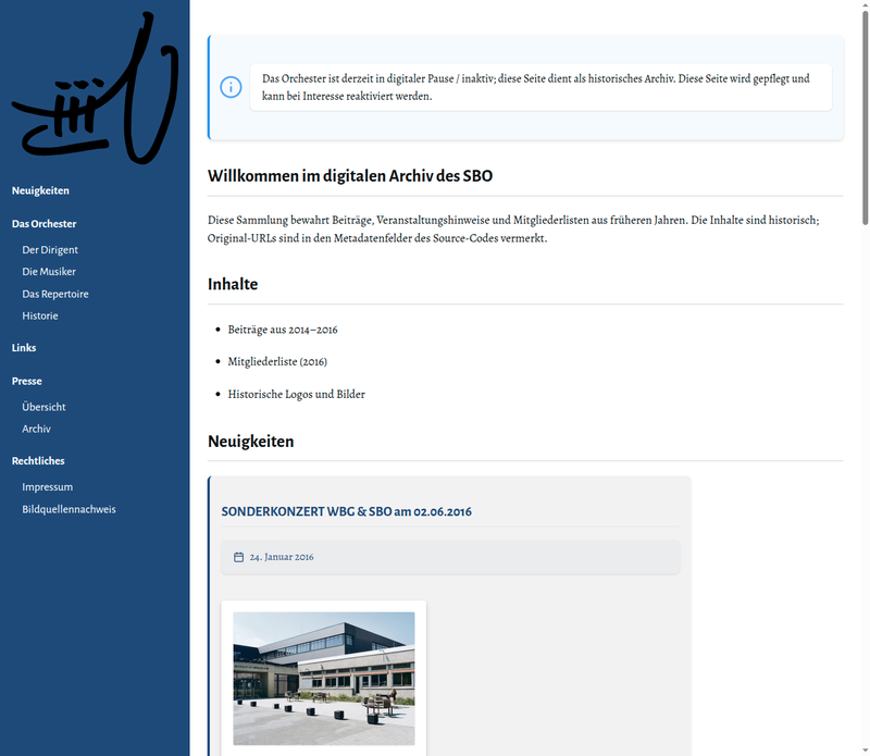 SBO-Homepage 2026: Startseite
